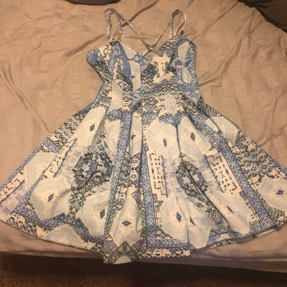 Blue short dress with shorts (romper)